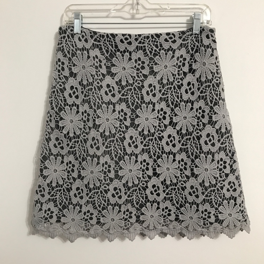 Dorothee Schumacher Gray Guipure Lace Skirt
